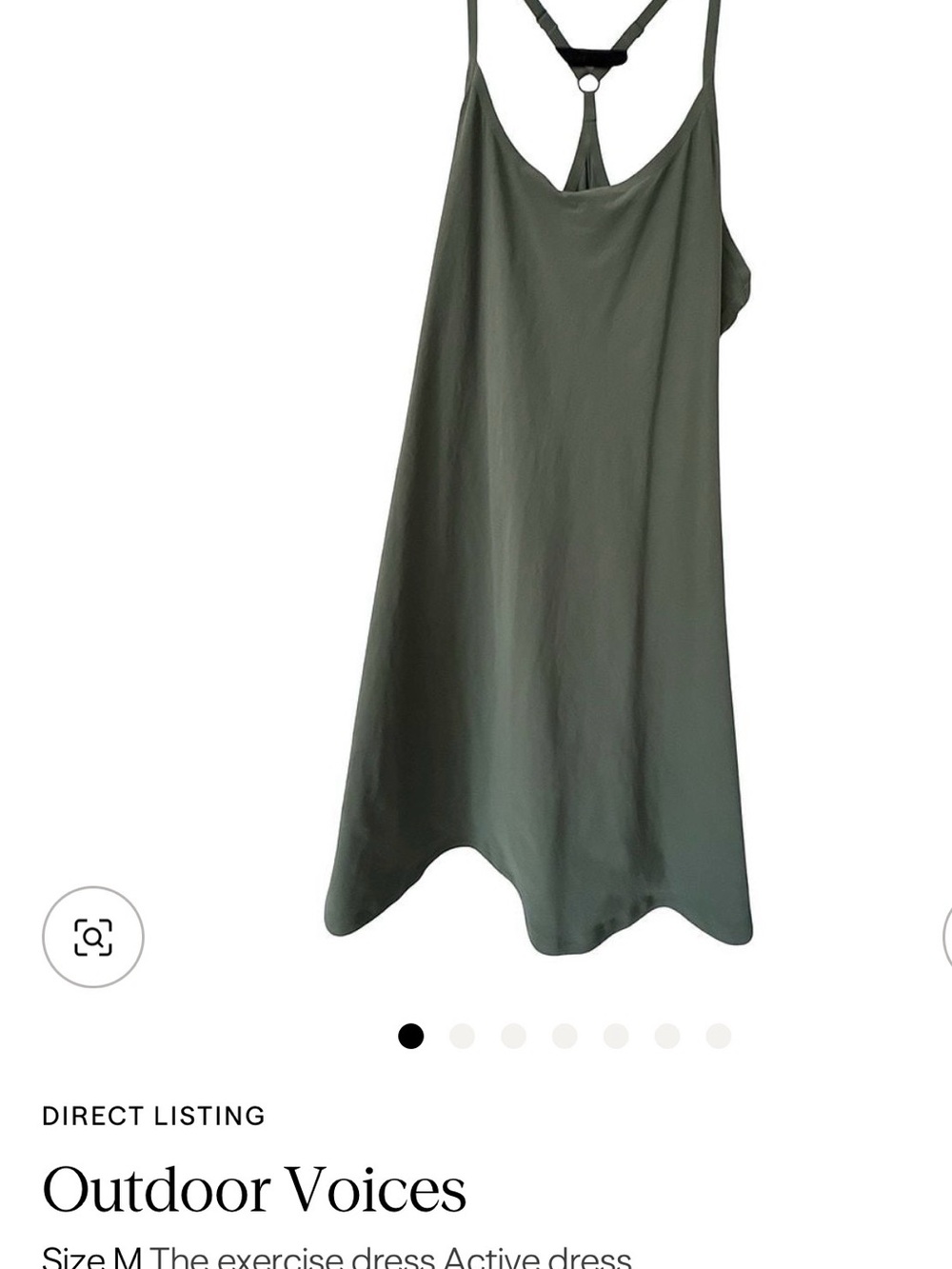 Outdoor Voices Olive Slip Midi Dress with Racerback